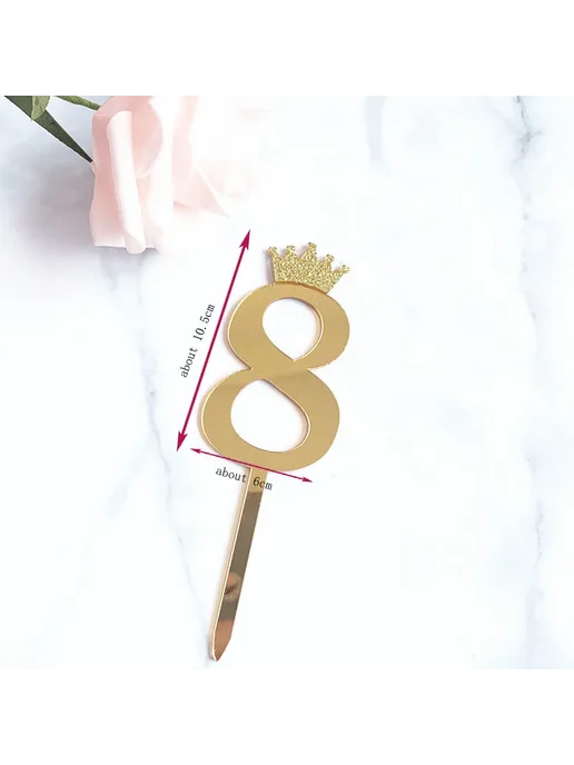 GGFEIQ Топпер для торта "Happy Birthday" оранжевый, акрил, Color 1, оранжевый, фото 4