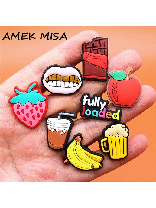 AMEK MISA Подвеска на обувь "Шоколадка", Красный, A, красный, фото 2