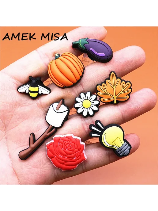 AMEK MISA Новые Симпатичные Подвески из ПВХ для обуви, аксессуары для, красный, фото 2
