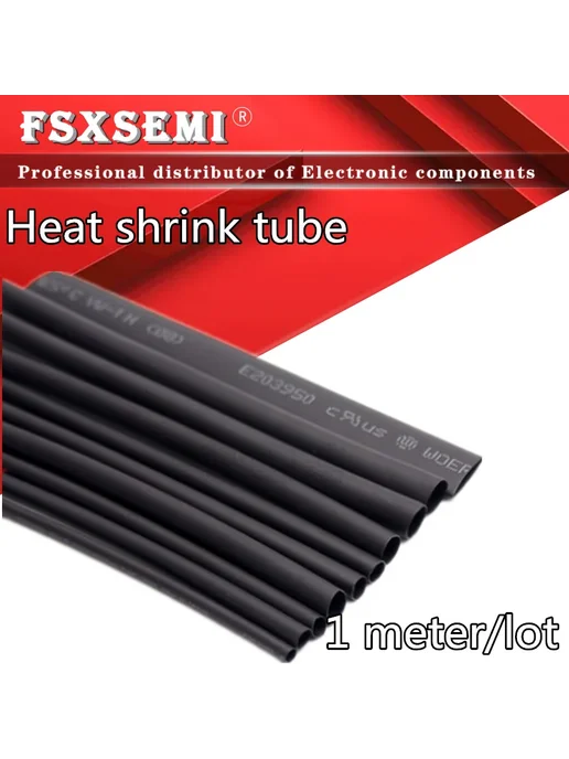 FSXSEMI Термоусадочная трубка 0.6mm, 1 метр, 2 1, 1.5mm