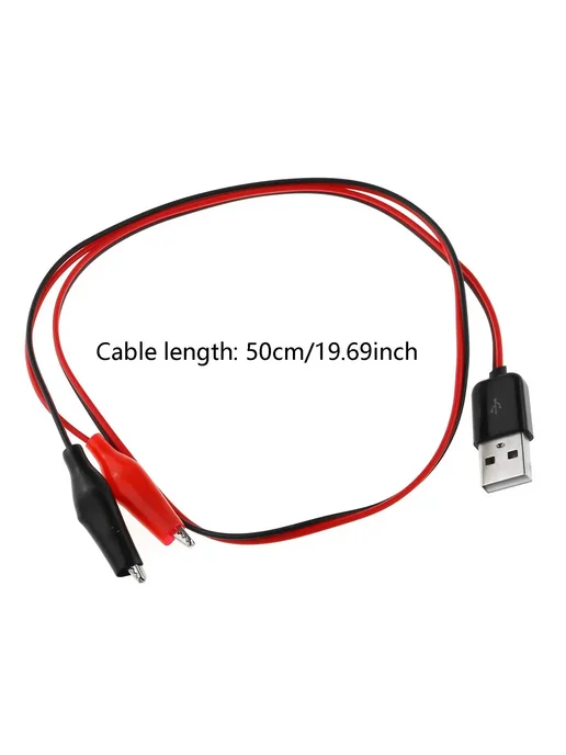 GlintDeer Тестовые зажимы "крокодил" USB, 58 см, красный и, красный, фото 2