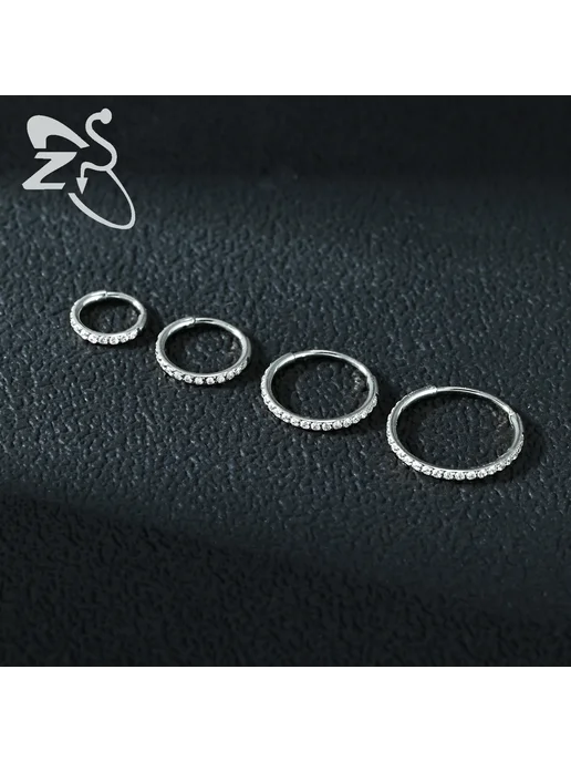 Нет бренда Кольцевой пирсинг носа из нержавеющей стали ZS 0083 0.8x6mm, золотой, фото 5