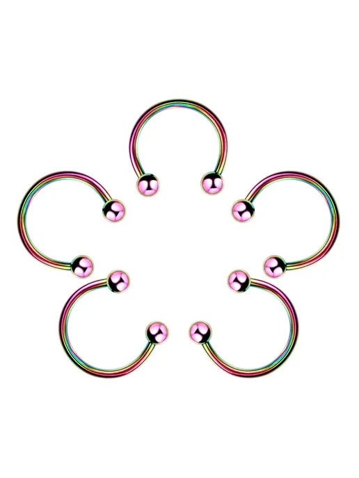 Нет бренда Кольцо для пирсинга из нержавеющей стали 8mm, A-Rainbow, вариант, фото 6