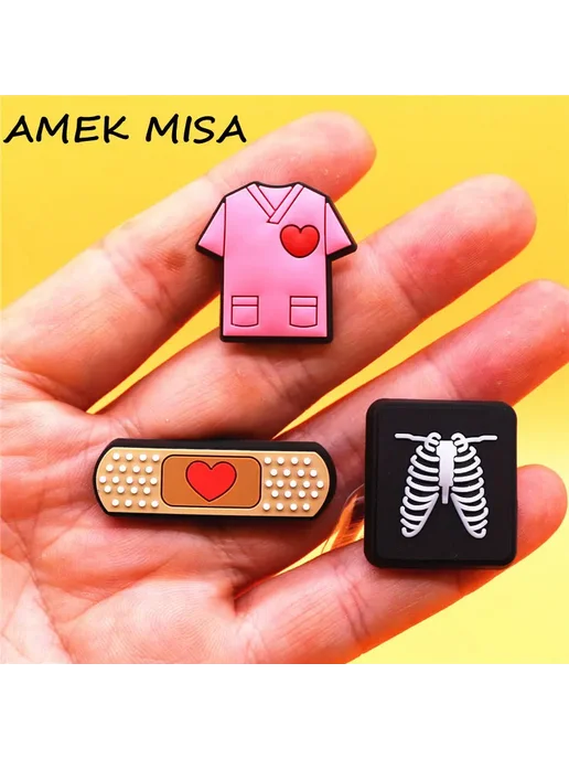 AMEK MISA Оригинальные подвески для обуви из ПВХ с ремешком, 1 шт, 1 шт, фото 2