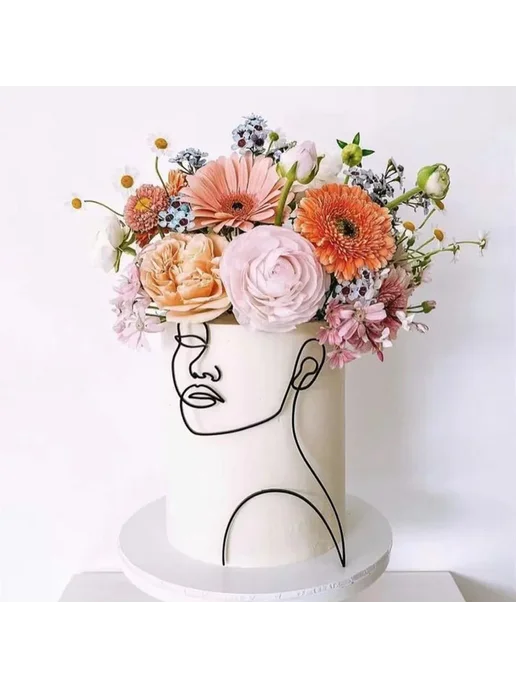 MJCakedecor Топпер для торта "Женское лицо" бордовый, Цвет 8, красный, фото 5