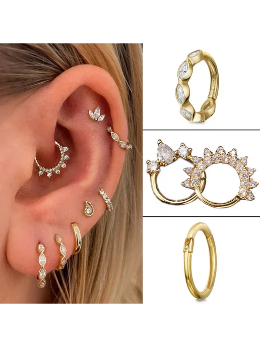 GEMOSA Простые серьги-кольца для пирсинга Daith для женщин и мужчин, вариант, фото 2