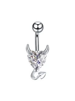 SWANJO Серьга пупка из нержавеющей стали, Clear Gem