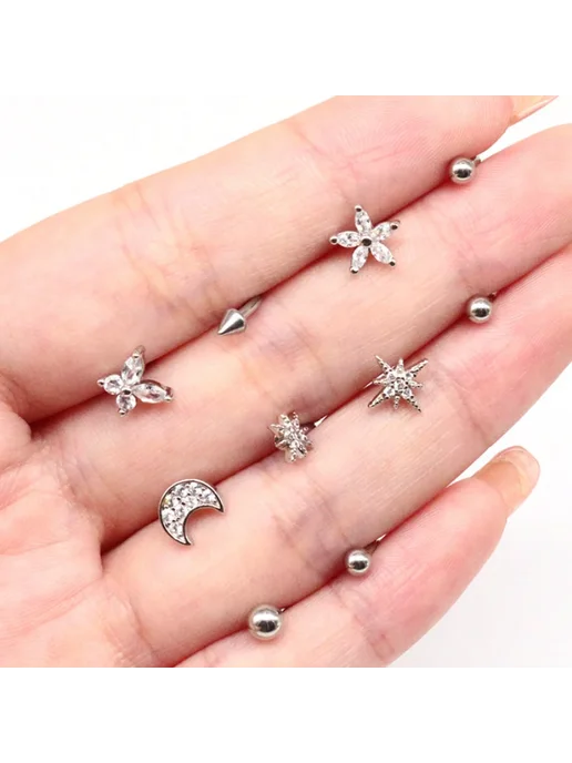 Нет бренда Кольцо для пирсинга уха из нержавеющей стали, Metal color 9, вариант, фото 4