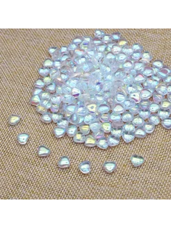 YanQi Стеклянные бусины сердце 8 мм, 30шт, 0827001