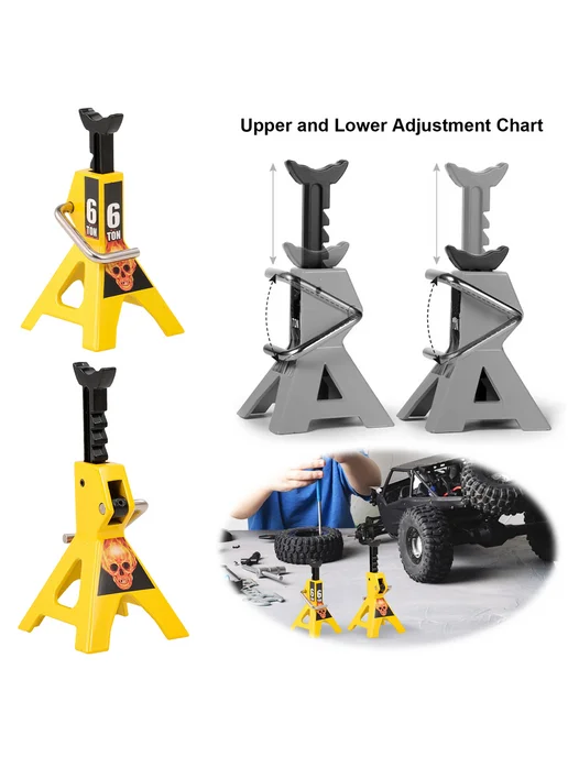 2шт подъемник для RC Crawler 6T, регулировка высоты, жёлтый, 2 шт, фото 2