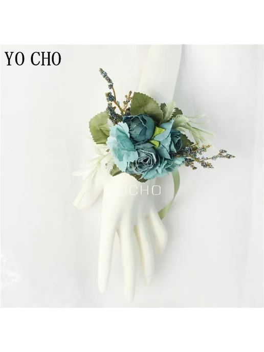YO CHO Бутоньерка на запястье из шелка Белый, Boutonniere-A, вариант, фото 4