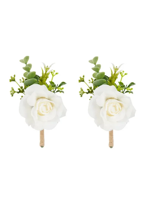 YO CHO Бутоньерка на запястье из шелка Белый, Boutonniere-A, вариант, фото 5