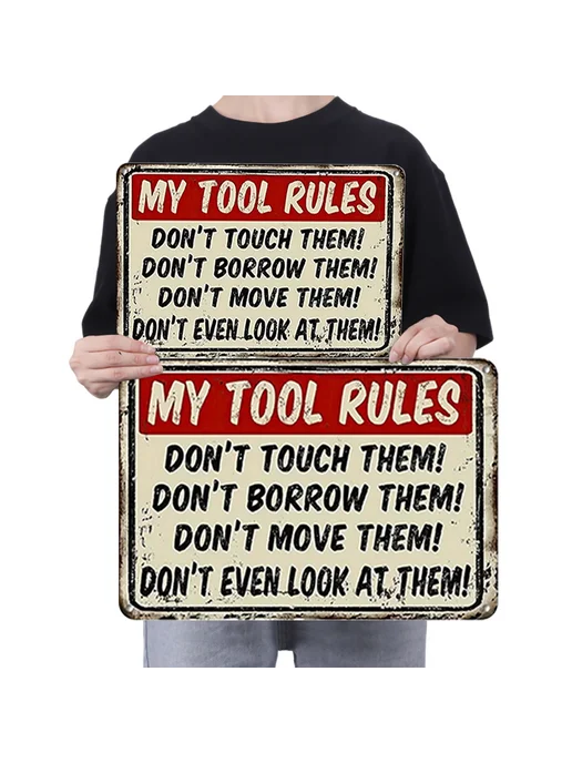 Табличка Warning Tool Rules для офиса, Man Cave, кафе, дома, вариант, фото 3