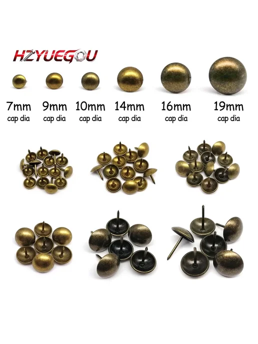 HZYUEGOU Гвозди декоративные латунные 25 шт. cap diameter 14, 25 шт, фото 2