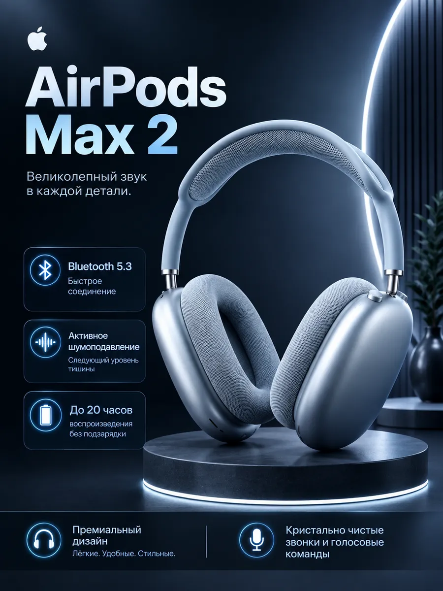 Беспроводные наушники AirPods Max Apple 1400524602 купить за 30 627 ₽ в интернет‑магазине Wildberries