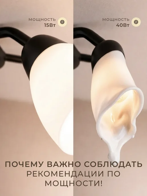 УСВЕТА Люстра потолочная цоколь, Е27, черный, фото 8