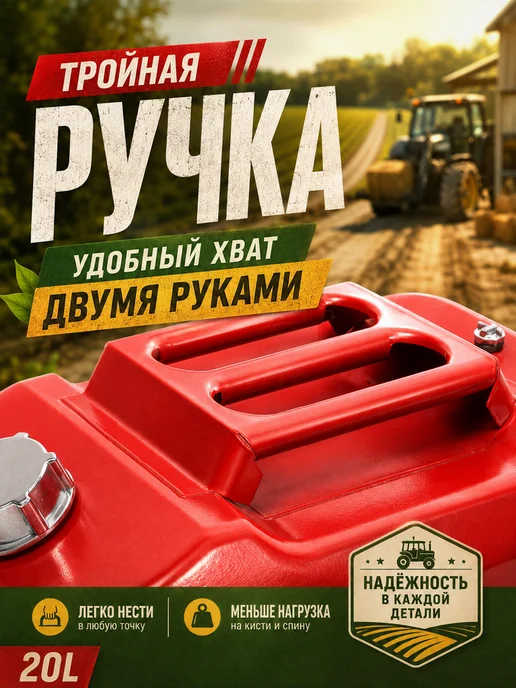 Канистра для бензина в машину, 20 литров, вариант, фото 5
