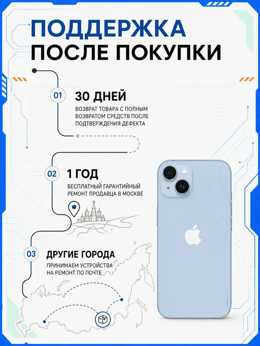Смартфон Apple iPhone 14 128 ГБ, синий, фото 5