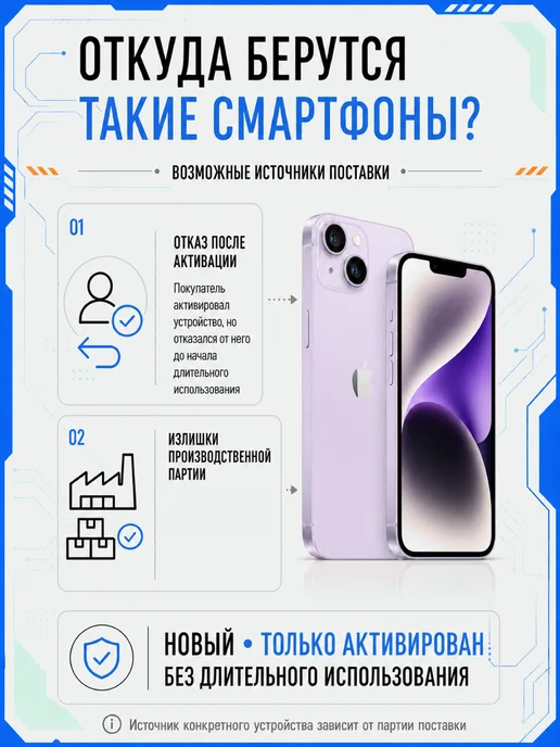 Смартфон Apple iPhone 14 256 ГБ, фиолетовый, фото 2