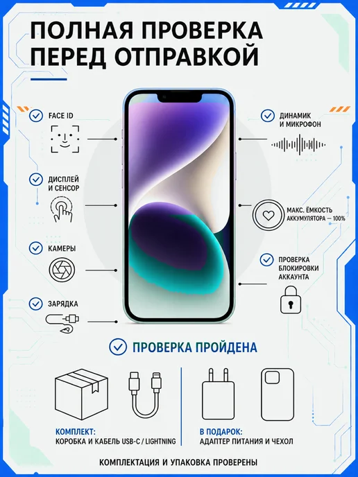 Смартфон Apple iPhone 14 256 ГБ, фиолетовый, фото 4