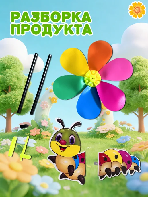 2 шт. Декоративный ветряк в форме гусеницы для сада и дачи -, 2 шт, фото 5