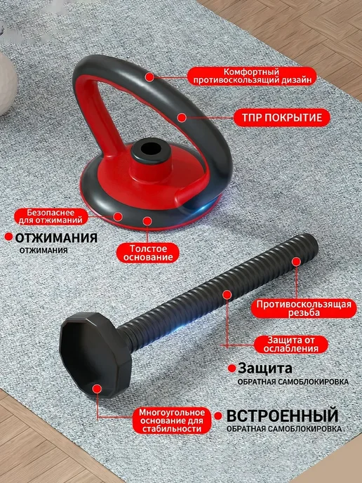 Гиря 36 кг колокол черно-красная, 36 кг, фото 3
