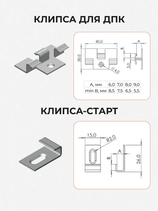 Гвозdeck Скрытый крепеж для террас Гвоздек Клипса ДПК 9, 40шт, 40 шт, фото 5
