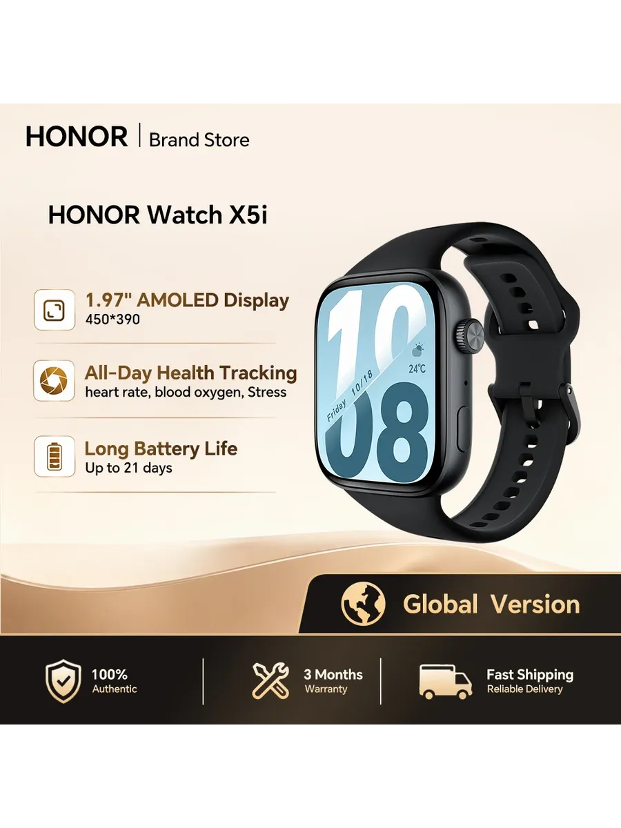 HONOR Watch X5i смарт-часы Черный, Black
