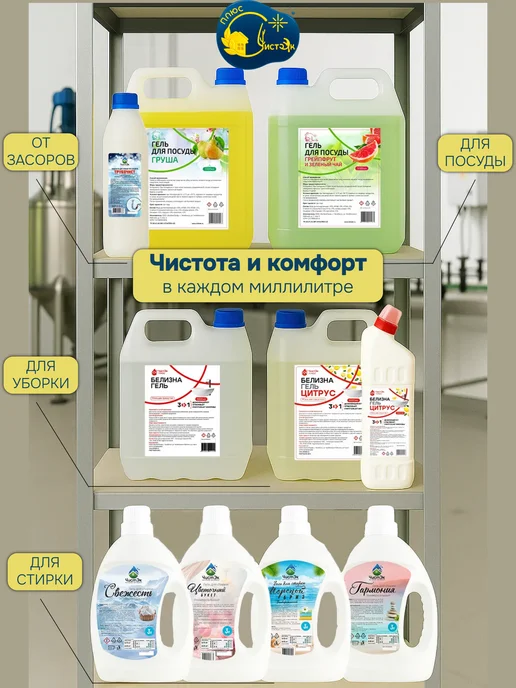 ЧистЭк плюс Гель для мытья посуды Лесная малина 5л, 5 л, фото 7