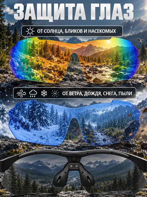 Тактические очки противоосколочные защитные, синий, фото 4