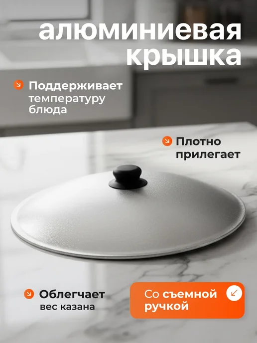 Казан чугунный с крышкой узбекский для плова 6 литров, черный, фото 4