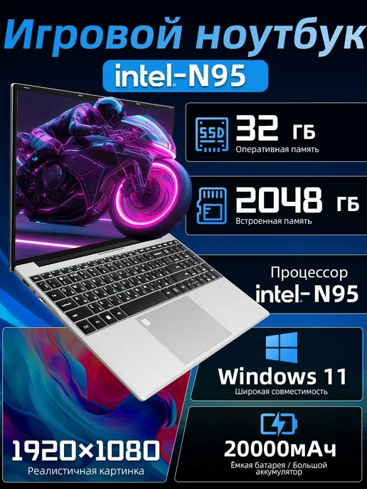 Мощный ноутбук для работы, учёбы и игр,32 2048 ГБ, Intel i9, 2048 ГБ, фото 2