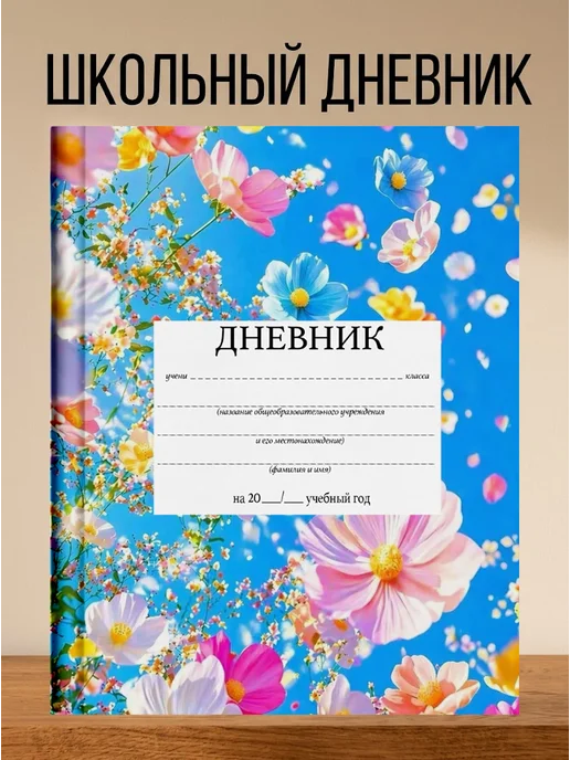 4eXoLanD Школьный дневник с принтом Цветочный конфетти, белый