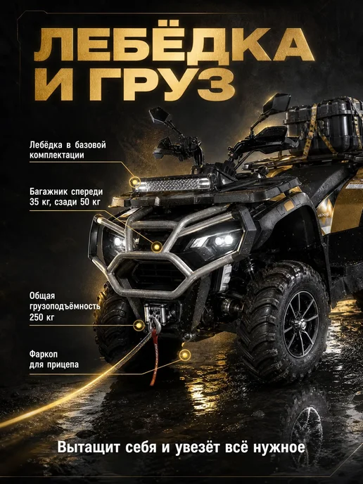 GBM Квадроцикл EXPLORER 780 4WD EFI (ПСМ), для взрослых, черный, фото 8